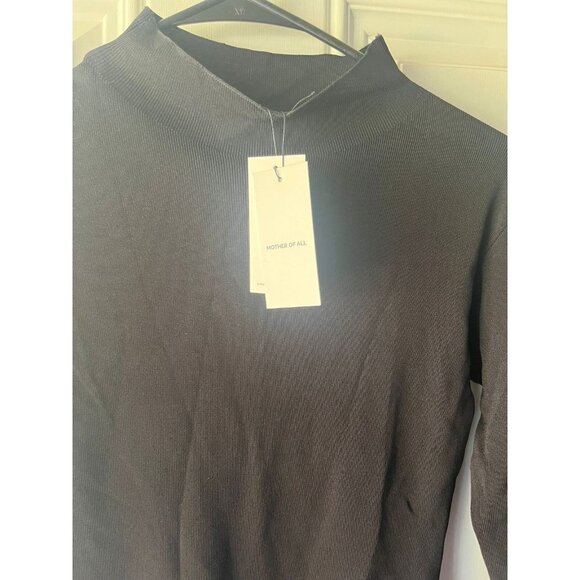 Mother of All NEW NWT Helen Knit dress Black Ribbed Long Sleeve Mock Neck Medium - Picture 5 of 9